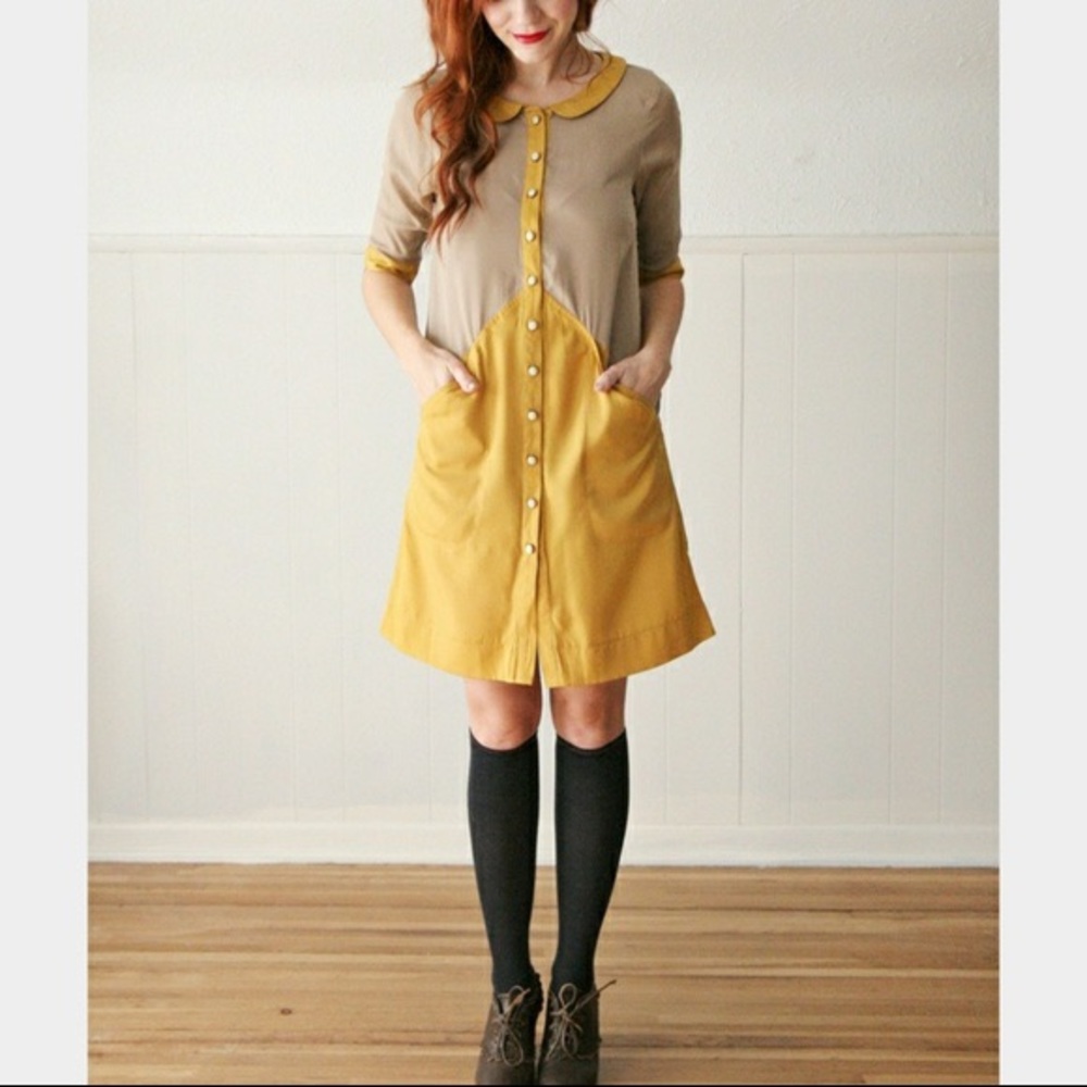 Mod mustard dress by Dear Creatures